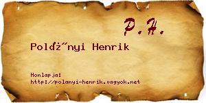 Polányi Henrik névjegykártya